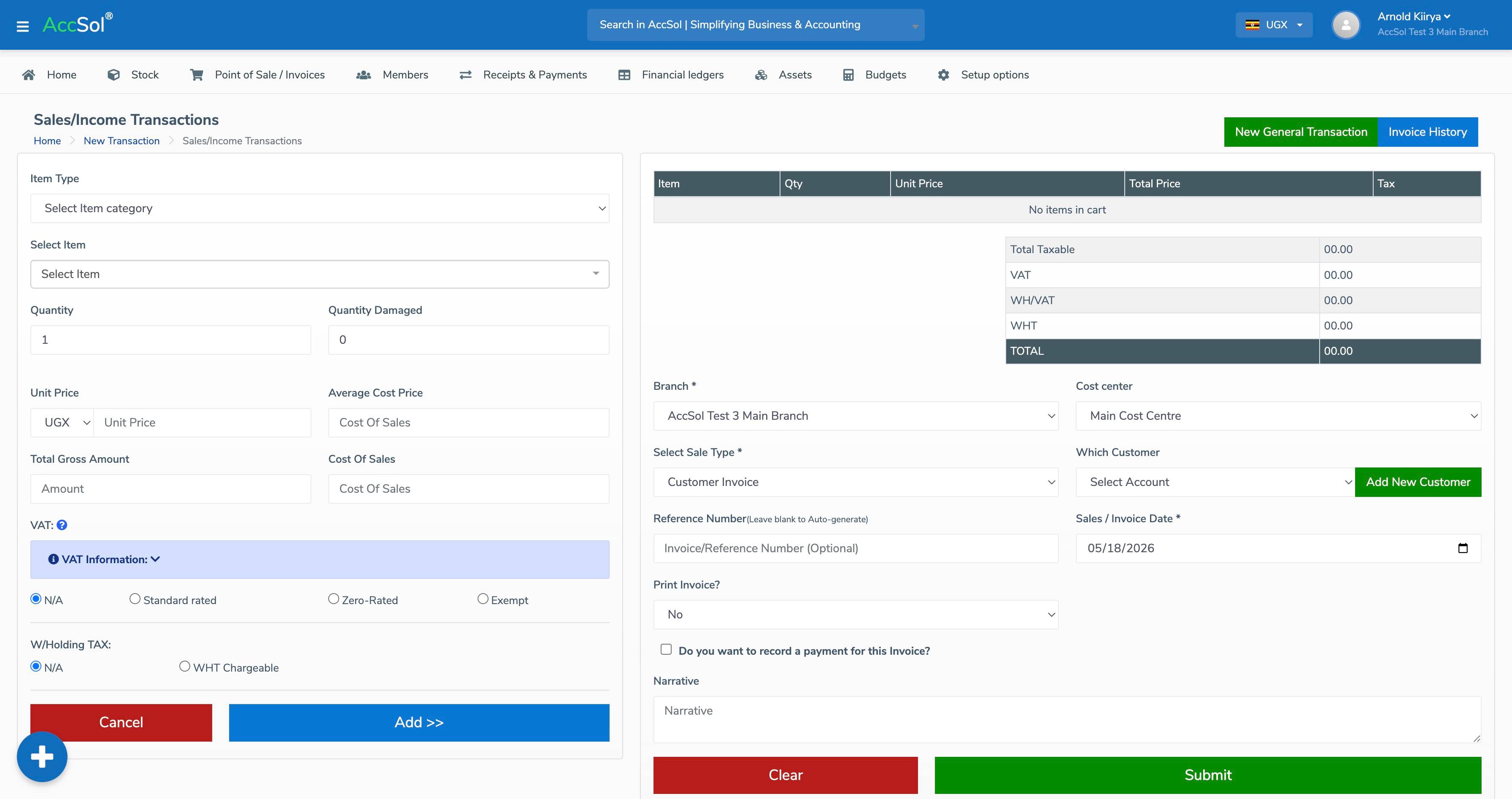 Sales & Invoicing